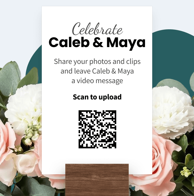 Share Your<br/>Wedding QR Code
