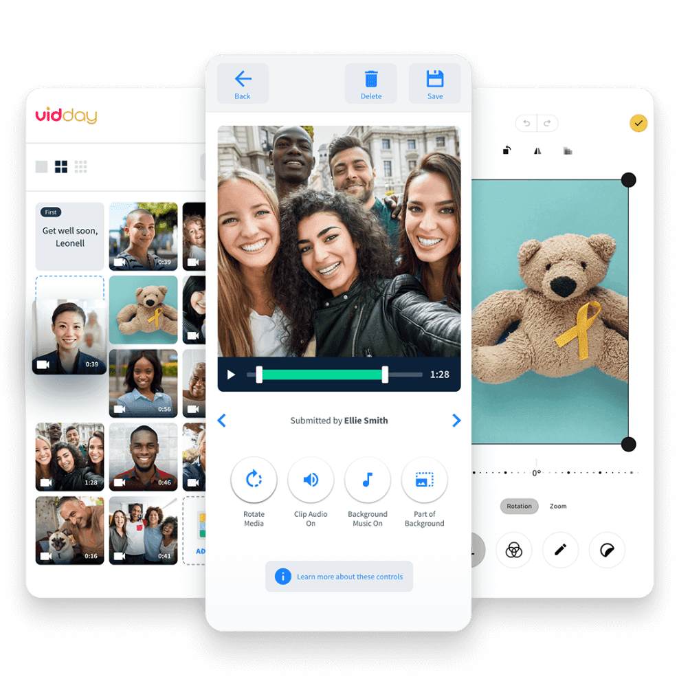 Click and drag to arrange your media in any order