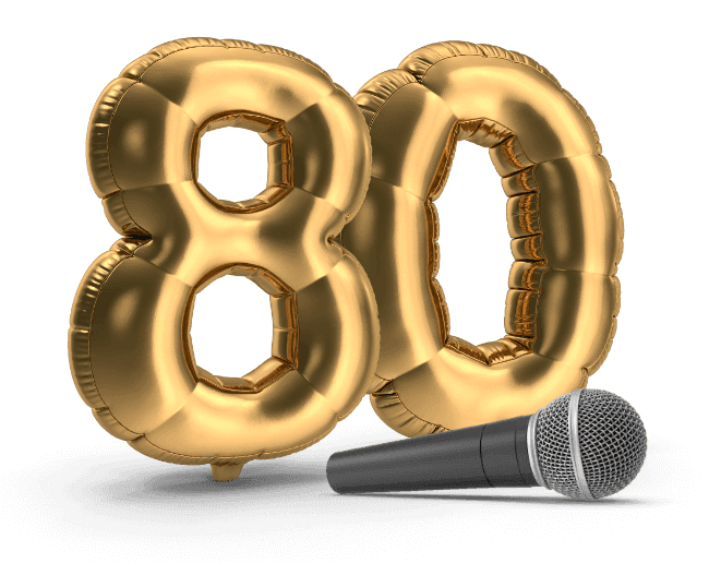 80th Birthday baloons