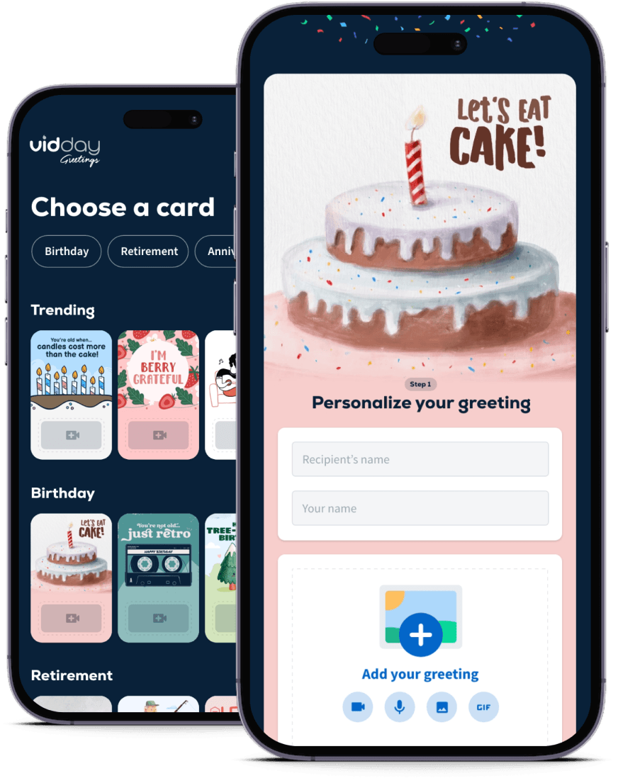 greeting card screen