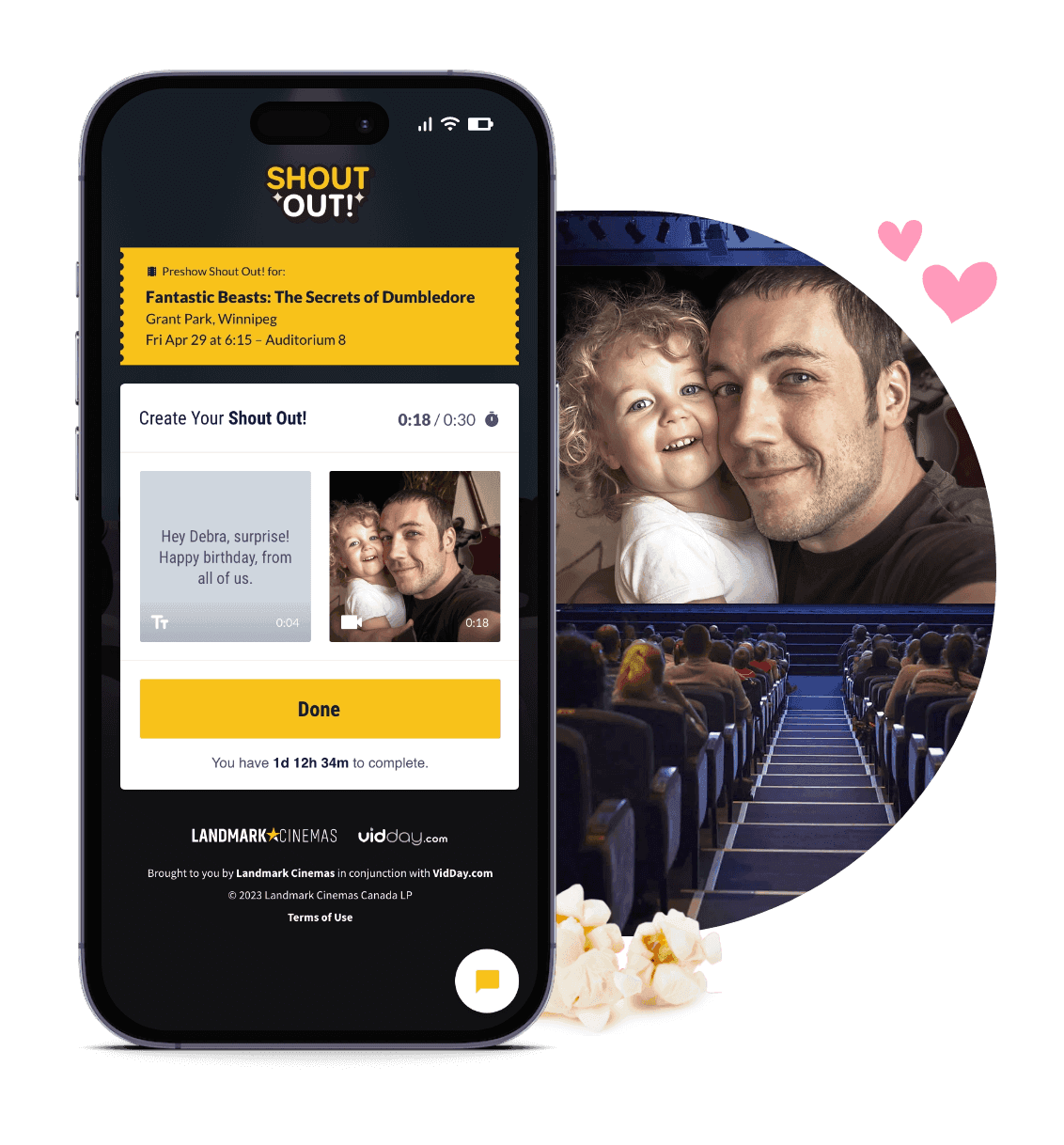 A big screen message they won't forget.